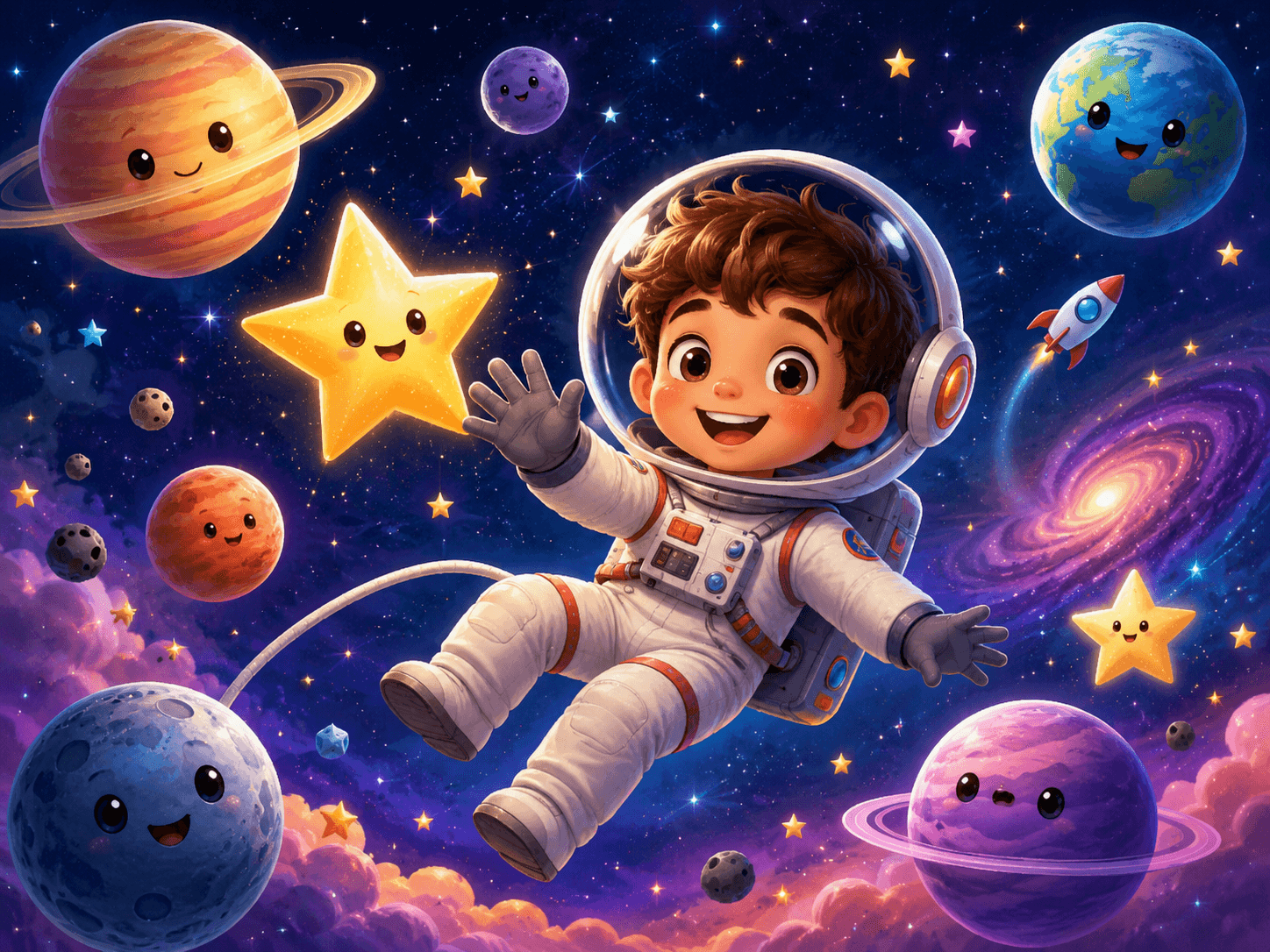 Sam and the Stars illustrated story preview